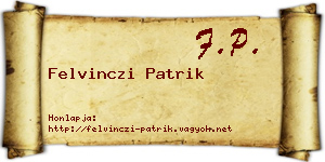 Felvinczi Patrik névjegykártya